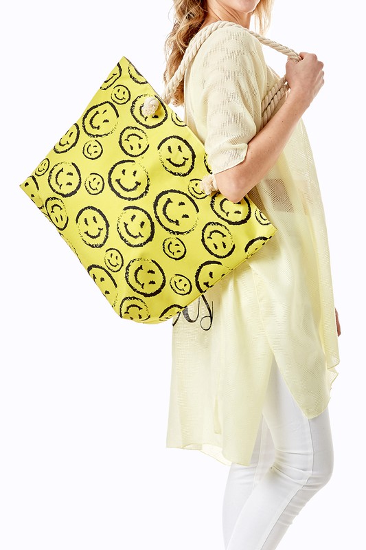 Smiley Face Tote Bag - Shopgirly
