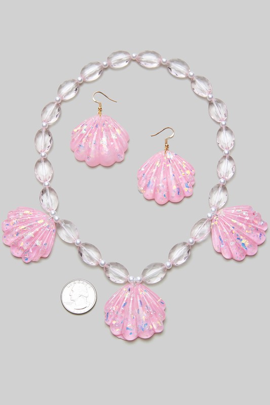 Shell Necklace Earrings Girls Costume Dress Accessories - Temu